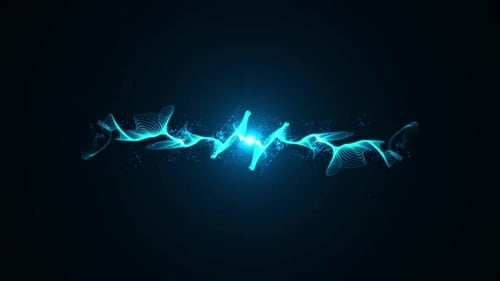 Abstract Wave Energy Background Loop field with particles and turbulence lines