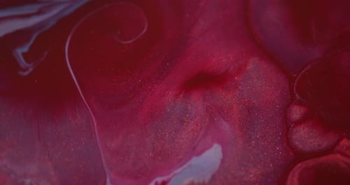 Swirling Burgundy Gold and White Abstract Fluid
