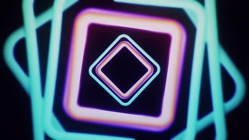 Fundo de loop retrô Inspirador com geometria colorida abstrata