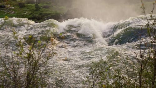Tropical River Raging with Whitewater Rapids