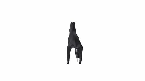 3D Rotating Minimalist Black Dog Silhouette Animation