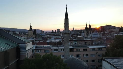 Top view of old city center of Sarajevo