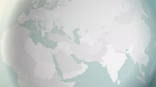 Global Earth Map Zoom to Country Outline Highlight
