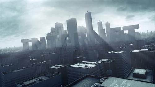 3D Skyscraper City Text Internet