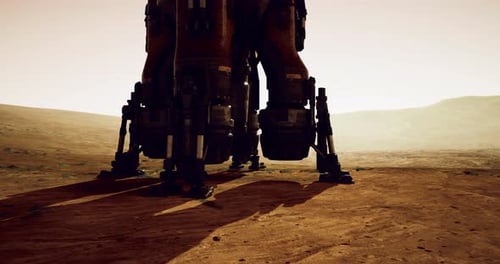 Exploration Vehicle on the Surface of Mars During Twilight Hours