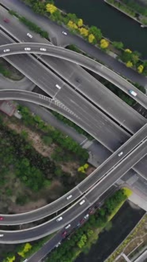 Vertical View Of Road Intersection in China