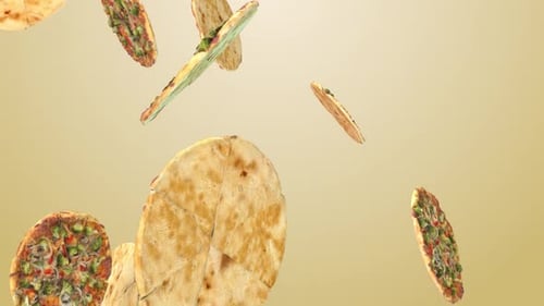 Falling Pizzas Seamless Loop Background