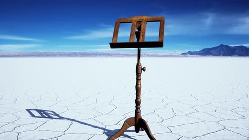 an Old Music Stand is on White Salt Desert