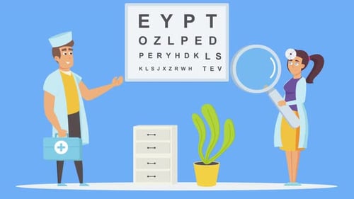 Medical Center Eye Checkup 2D Motion Graphics