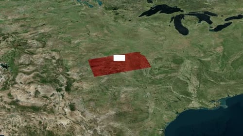 Geographical Map Zoom-In and State Highlight Reveal