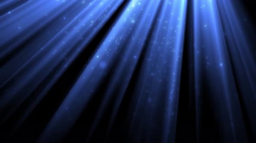 Shimmering Blue Light Rays with Floating Particles Animated Background