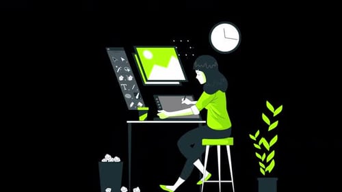 Freelance Designer Woman Alpha Channel