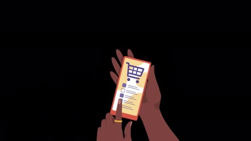 Online Shopping with Mobile App Alpha Channel 4K