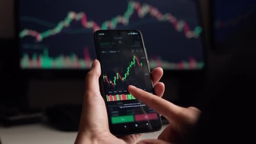 Woman Trader Businessman Looks At Analytics Chart Charts On The Foreign Exchange Market For The Sale