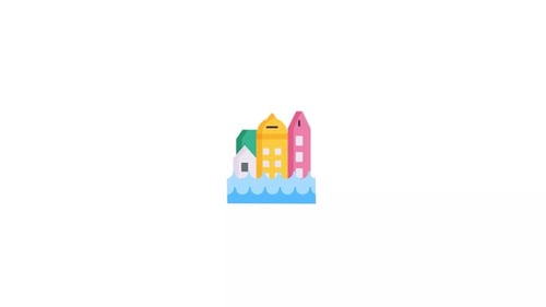 Animación de iconos de la ciudad de Ámsterdam