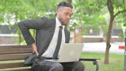 Professional Man Working on Laptop in Park