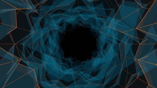 Cyan And Orange Reverse Fragment Tunnel Background Vj Loop In HD