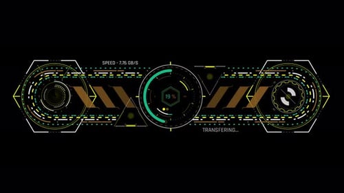Futuristic HUD Data Transfer and Loading Interface