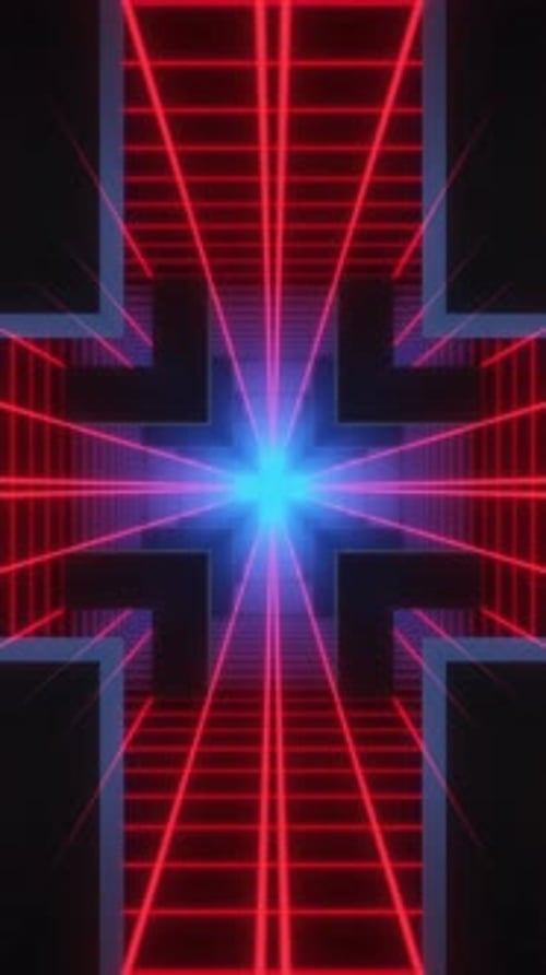 Neon Grid Tunnel 04