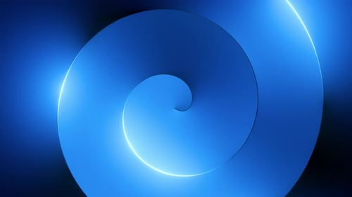 Blue Glowing Spiral Geometric Motion Background