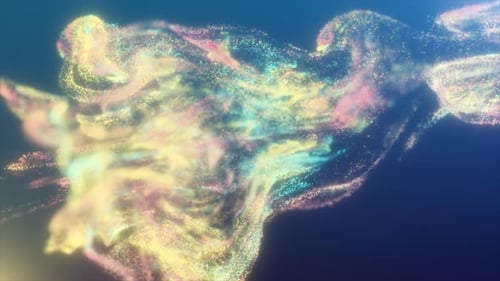 Abstract fluid explosion iridescent iridescent multicolored waves glowing energy magical with blur