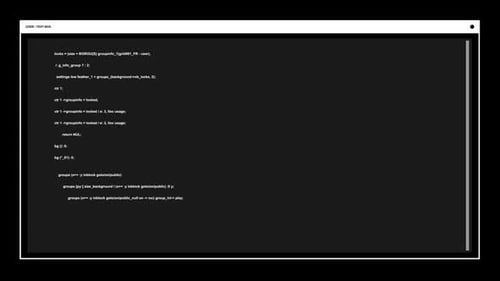 Technology And Programming Concept - Digital Screen With Computer Coding Over Black Background