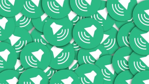 Animated Speaker Icons Pulsing Motion Graphics Background