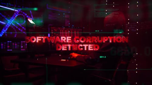 Software Corruption Word On Hacker Concept Technology Futuristic Data Background