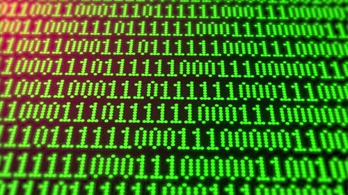 Contexte de haute technologie de l'animation de code binaire numérique, arrière-plan du transfert de données abstrait de l'animation.