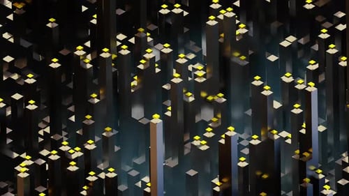 3D Cube Columns Loop 02 4K