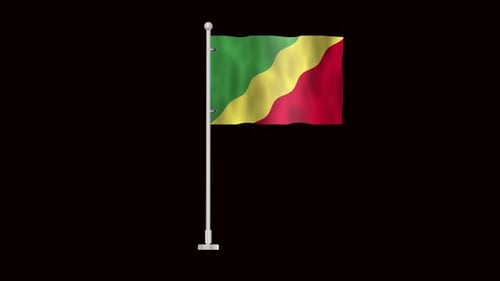 Realistic Waving Flag of the Republic of the Congo