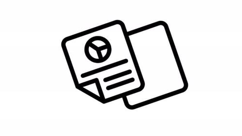 Minimalist Business Report Icon Line Art Animation