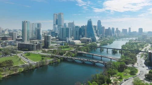 Beautiful Austin Downtown Skyline Background Summer Vacation Urban City Tourism
