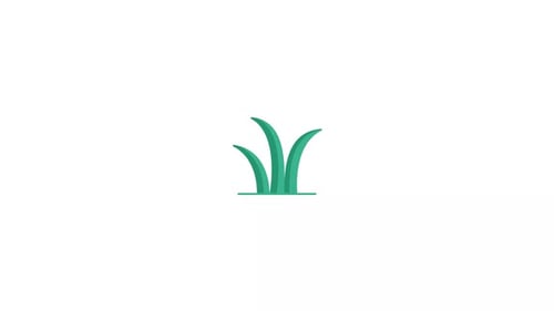 Animated Green Grass Growing in Flat Design Style