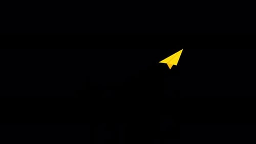 Flat Design Paper Airplane Flying Loop Animation