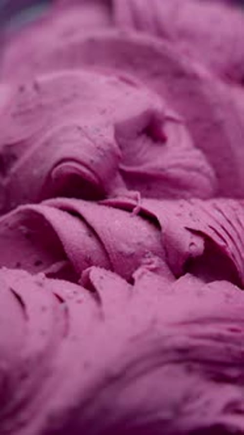 Bright Berry Ice Cream with Bright Palette of Purple Shades and Textures Concept of Cold Refreshment
