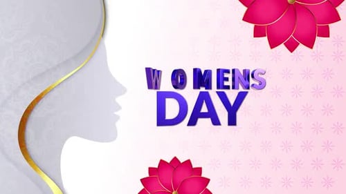 Elegant Women's Day Title Animation with Floral Decor