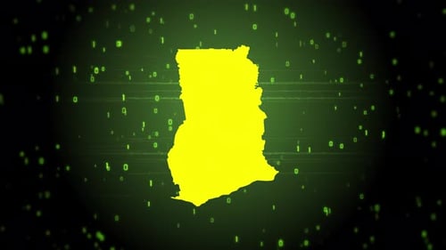 Digital Glitch Map Reveal of Ghana