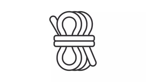 Animated thin line rope black icon