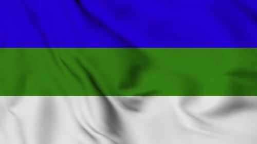 Realistic Waving Fabric Flag of Komi Republic