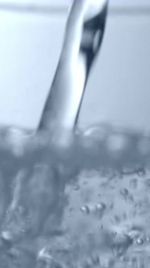 Pouring Water Abstract Bubbles Filling