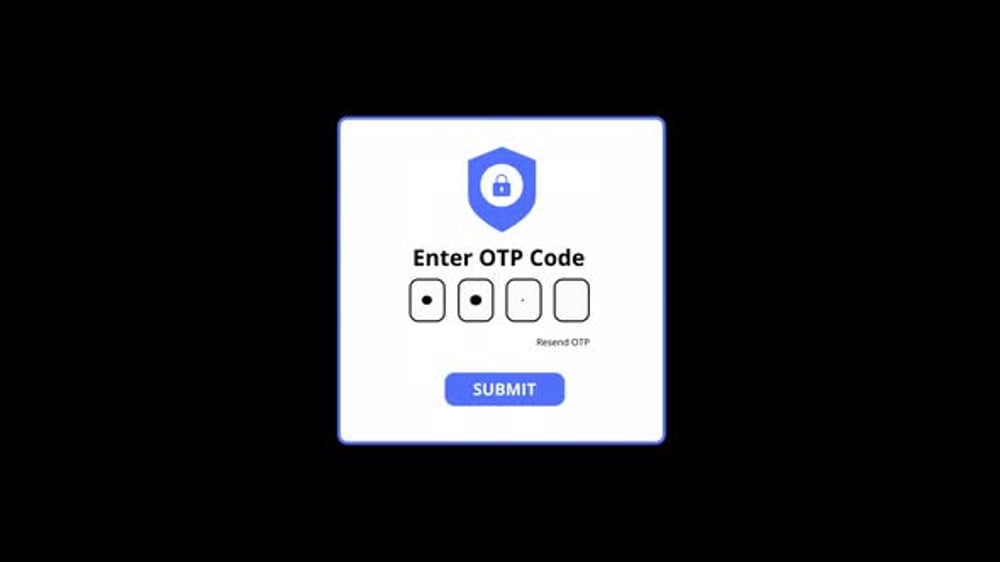 Animated OTP Code Input and Verification UI, Backgrounds Motion ...