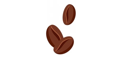 Animated Flat Design Coffee Beans Falling