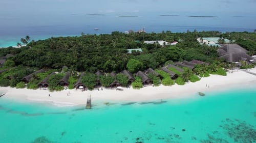 An Island with White Sand in the Middle of Ocean