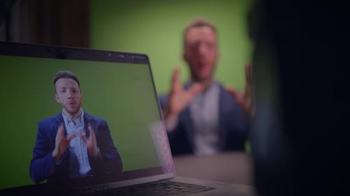 A Professional Speaker Uses Green Screen and Tools to Engage and Enhance the Audiences Experience