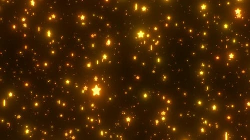 Sparkling Golden Stars Falling Overlay Background Loop
