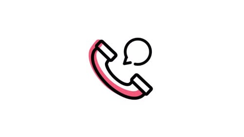 Animated Sketch Phone Call Icon with Plus Symbol