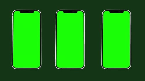 green screen smartphone animation with green background