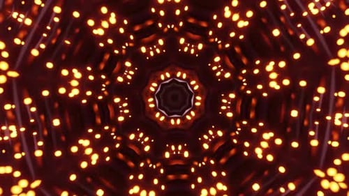 Des particules lumineuses hypnotiques tourbillonnent dans un mouvement de mandala abstrait