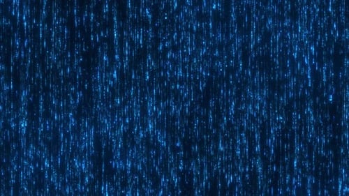 HD Futuristic Digital Data Rain Animation – Blue Cyber Code Falling Matrix Background Loop